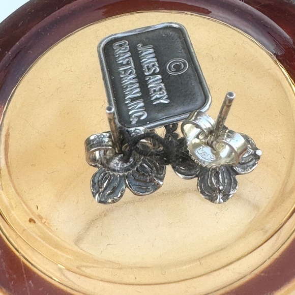 Vintage Retired Rare James Avery Dogwood Post Earrings - Sterling Silver .925 - Picture 5 of 11